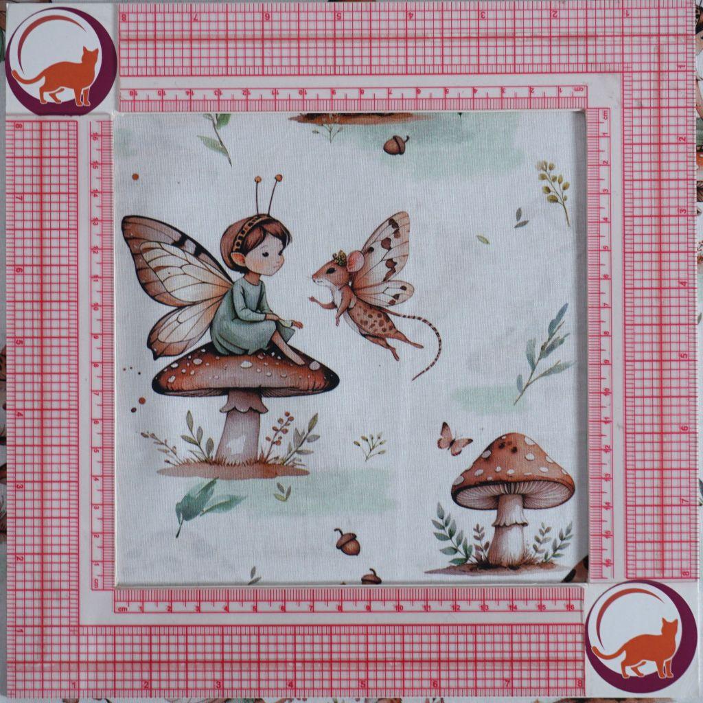 Baumwollstoff Motivdruck Feen und Mäuse